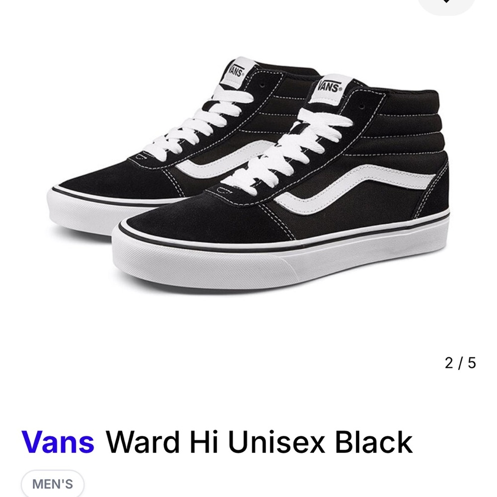 Vans Ward Women’s sneakers size 9. Classic black and white style